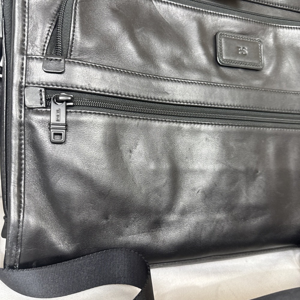 TUMI‎ Briefcase Leather Black Laptop Bag Business Travel Computer 96111DH - Picture 3 of 16